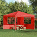 Party Tent Zijwand 2 st 300 x 195 cm Rood PE en staal