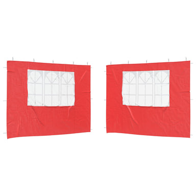 Party Tent Zijwand 2 st 300 x 195 cm Rood PE en staal