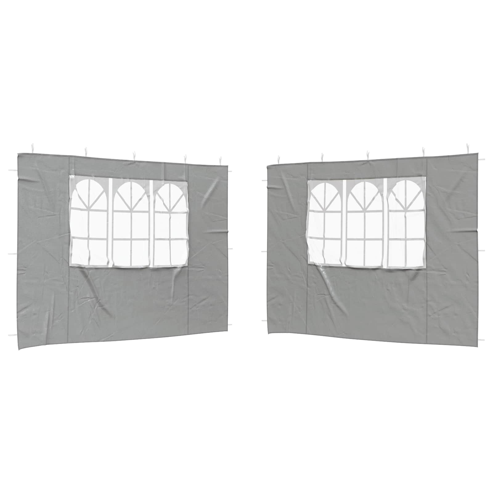 Party Tent Zijwand 2 st 300 x 195 cm Lichtgrijs PE en staal