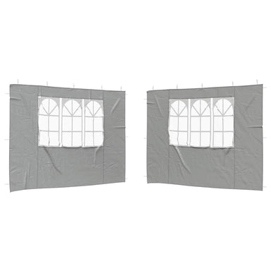 Party Tent Zijwand 2 st 300 x 195 cm Lichtgrijs PE en staal