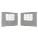 Party Tent Zijwand 2 st 300 x 195 cm Lichtgrijs PE en staal