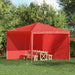 Party Tent Zijwand 2 st 300 x 195 cm Rood PE en staal