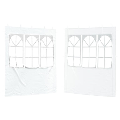 Party Tent Zijwand 2 st 200 x 195 cm Wit PE en staal
