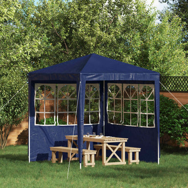 Party Tent Zijwand 2 st 200 x 195 cm Blauw PE en staal