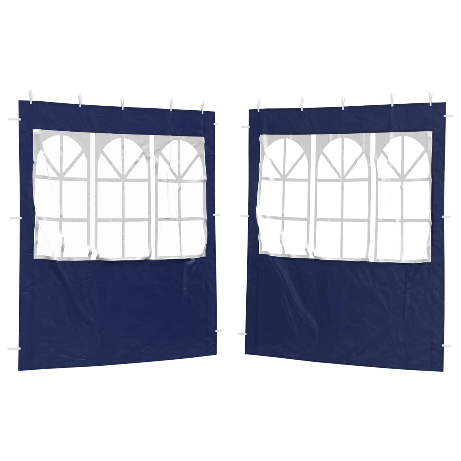Party Tent Zijwand 2 st 200 x 195 cm Blauw PE en staal