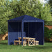 Party Tent Zijwand 2 st 200 x 195 cm Blauw PE en staal