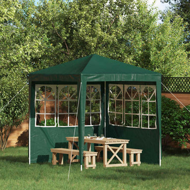 Party Tent Zijwand 2 st 200 x 195 cm Groen PE en staal