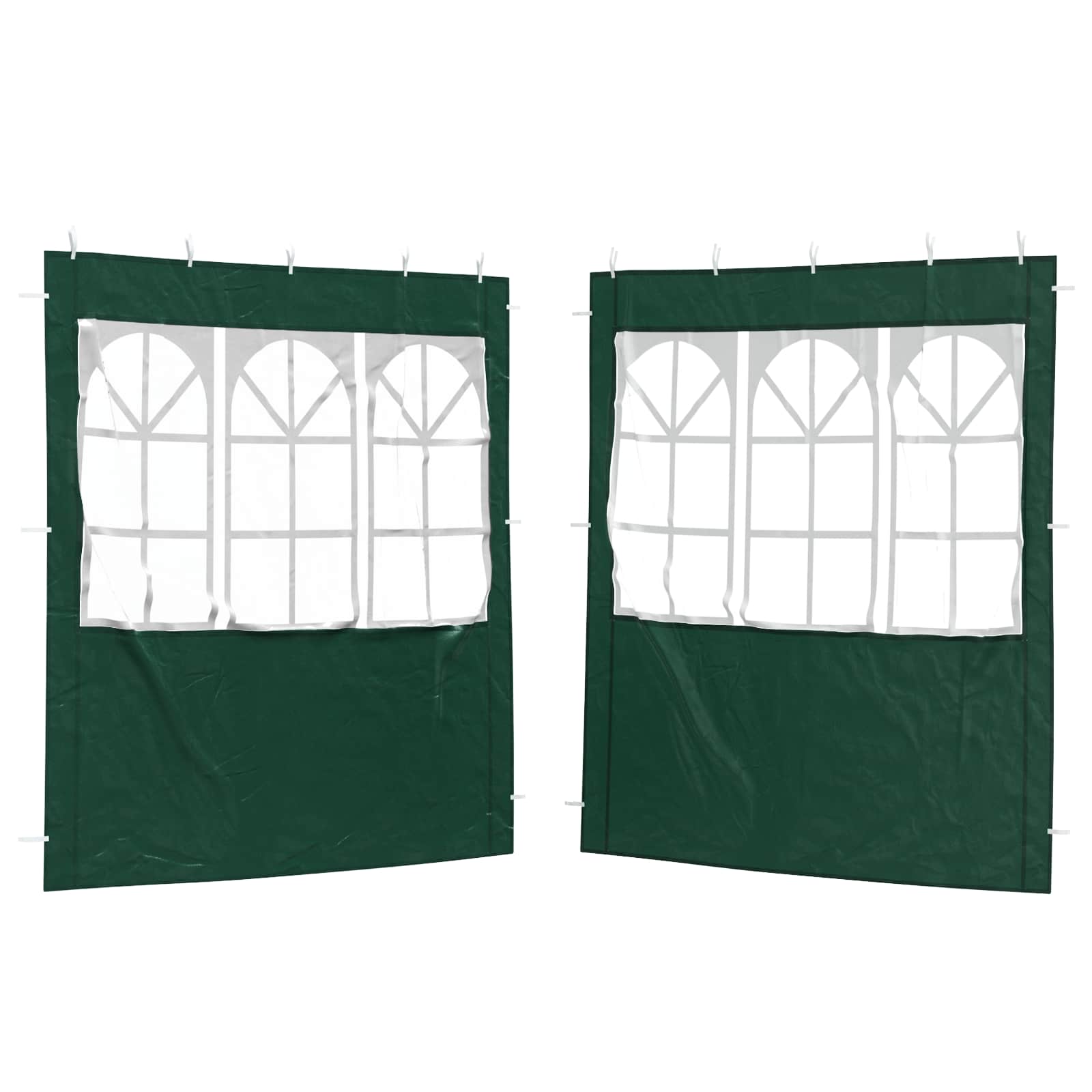 Party Tent Zijwand 2 st 200 x 195 cm Groen PE en staal
