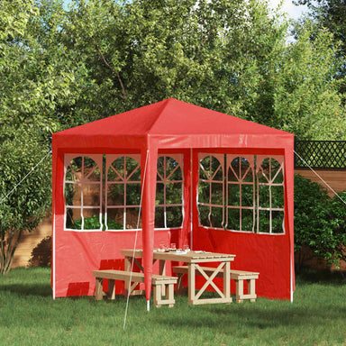 Party Tent Zijwand 2 st 200 x 195 cm Rood PE en staal
