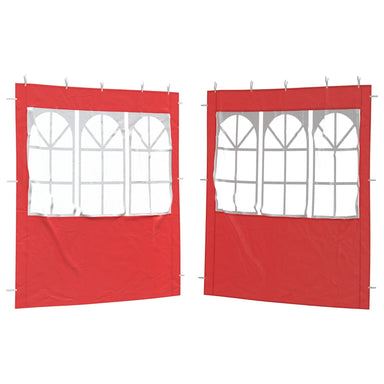 Party Tent Zijwand 2 st 200 x 195 cm Rood PE en staal