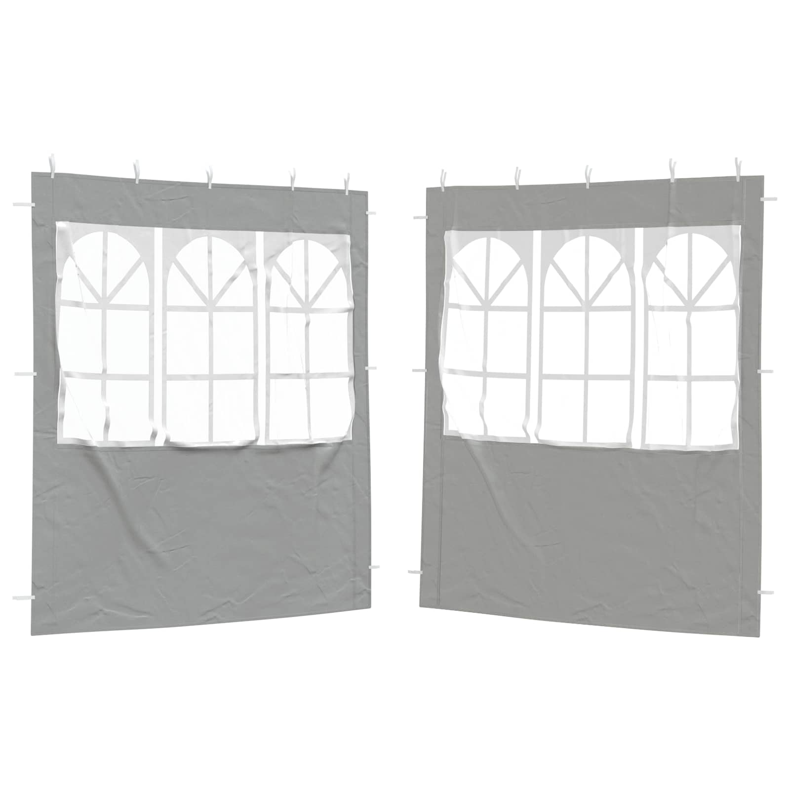 Party Tent Zijwand 2 st 200 x 195 cm Lichtgrijs PE en staal