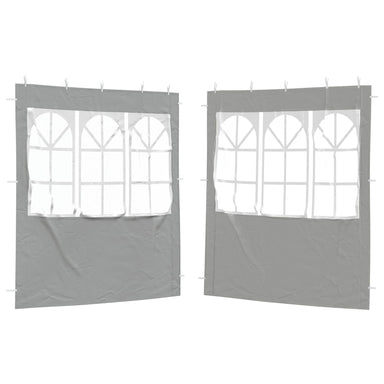 Party Tent Zijwand 2 st 200 x 195 cm Lichtgrijs PE en staal
