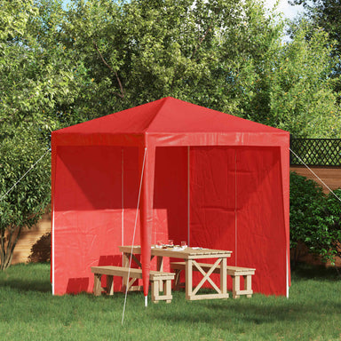 Party Tent Zijwand 2 st 200 x 195 cm Rood PE en staal