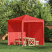 Party Tent Zijwand 2 st 200 x 195 cm Rood PE en staal