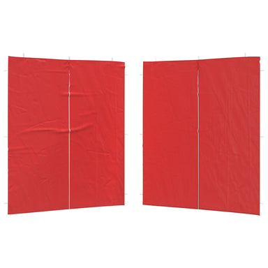 Party Tent Zijwand 2 st 200 x 195 cm Rood PE en staal