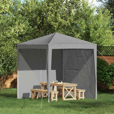 Party Tent Zijwand 2 st 200 x 195 cm Lichtgrijs PE en staal
