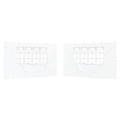 Party Tent Zijwand 2 st 400 x 195 cm Wit PE en staal
