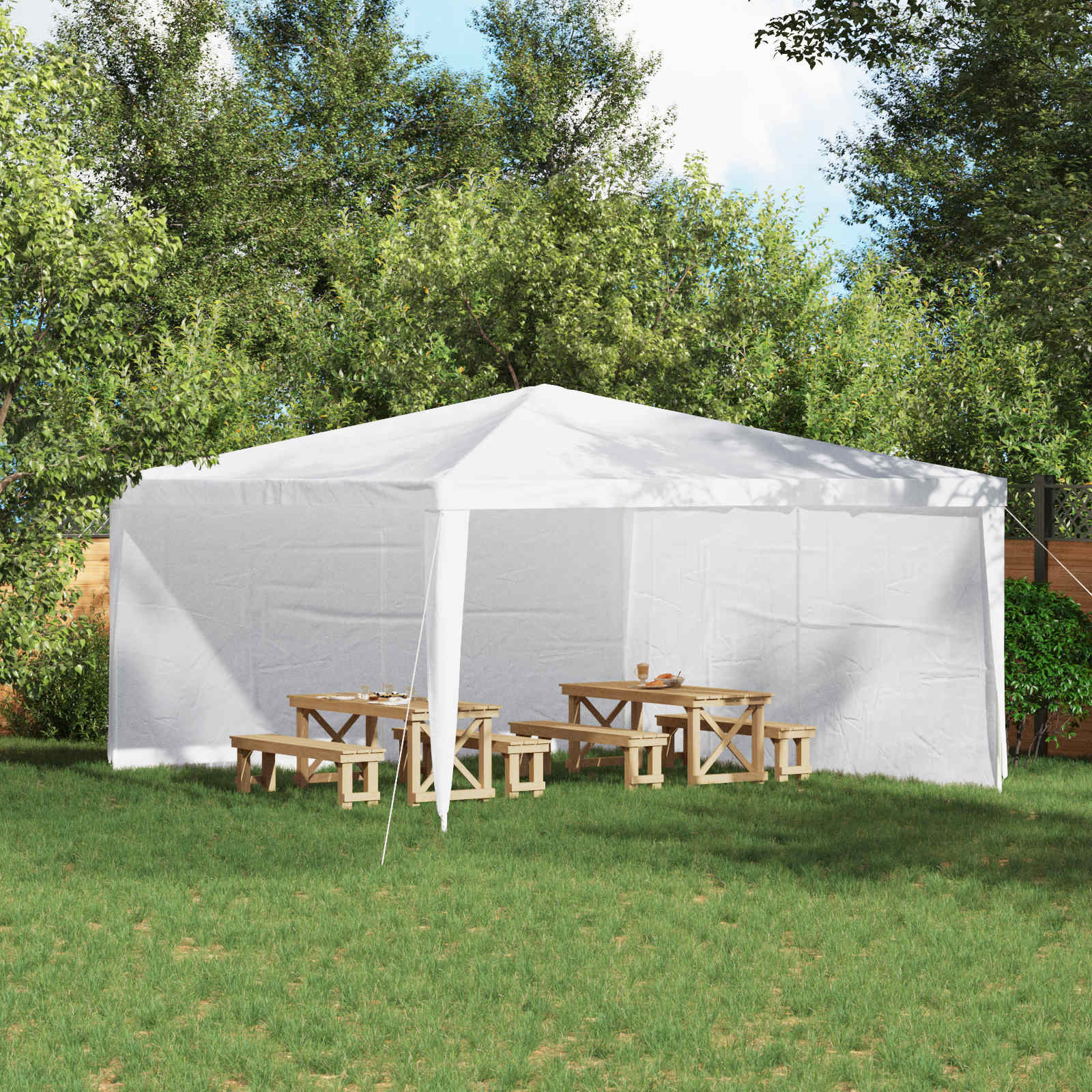 Party Tent Zijwand 2 st 400 x 195 cm Wit PE en staal