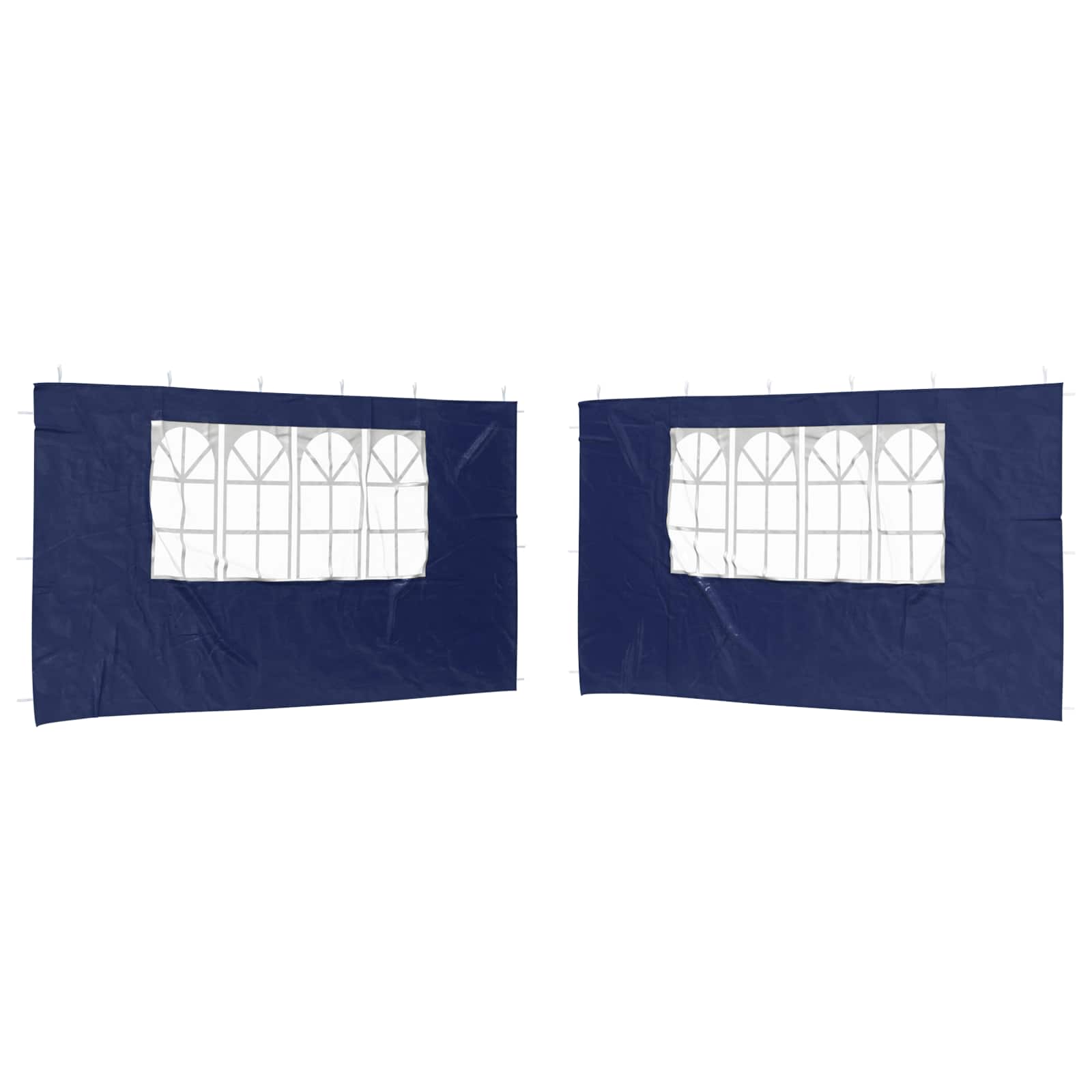 Party Tent Zijwand 2 st 400 x 195 cm Blauw PE en staal