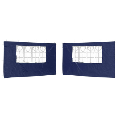 Party Tent Zijwand 2 st 400 x 195 cm Blauw PE en staal