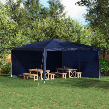 Party Tent Zijwand 2 st 400 x 195 cm Blauw PE en staal