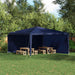 Party Tent Zijwand 2 st 400 x 195 cm Blauw PE en staal