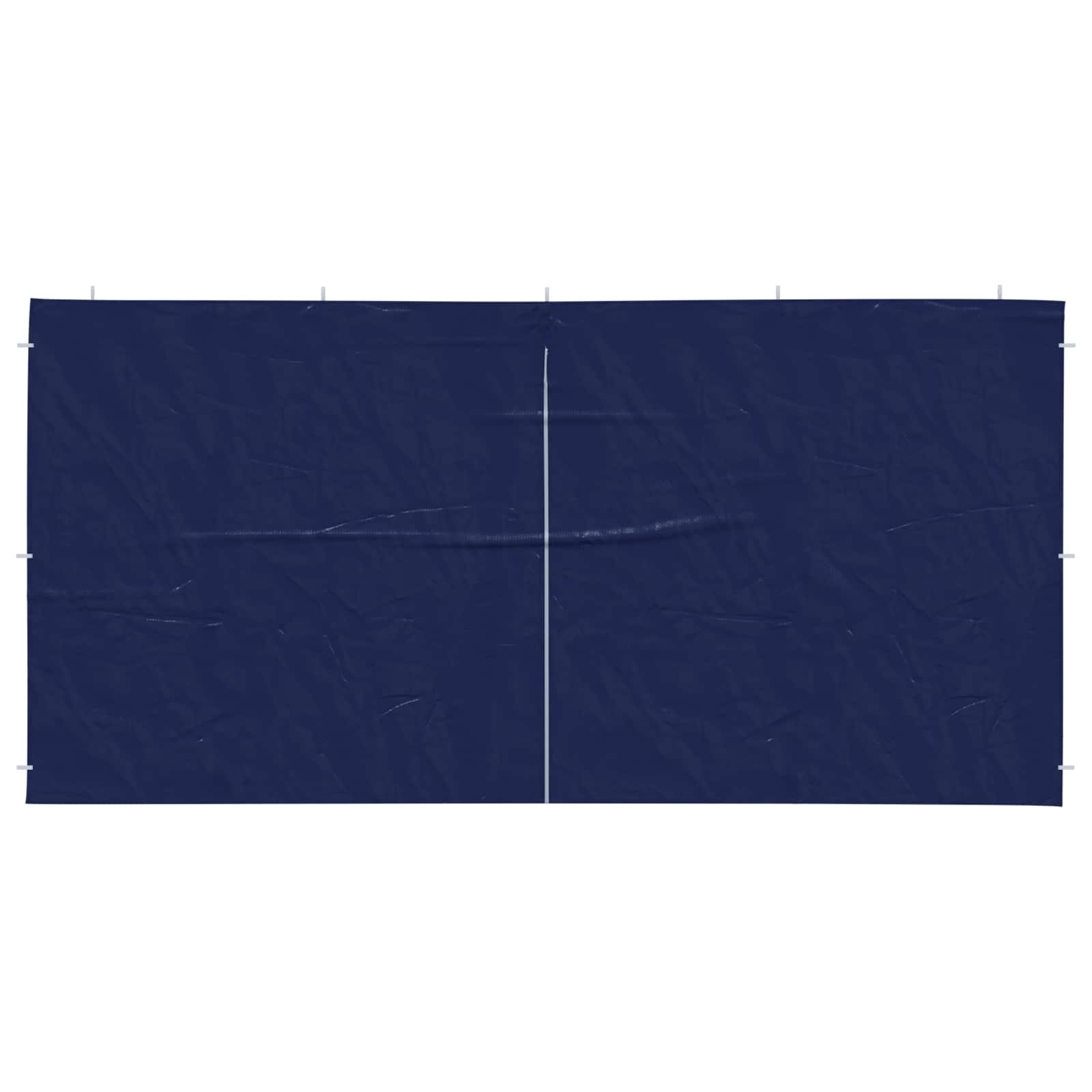 Party Tent Zijwand 2 st 400 x 195 cm Blauw PE en staal