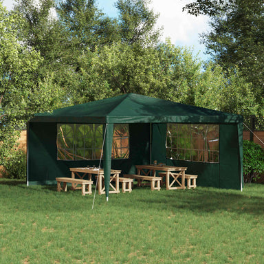 Party Tent Zijwand 2 st 400 x 195 cm Groen PE en staal