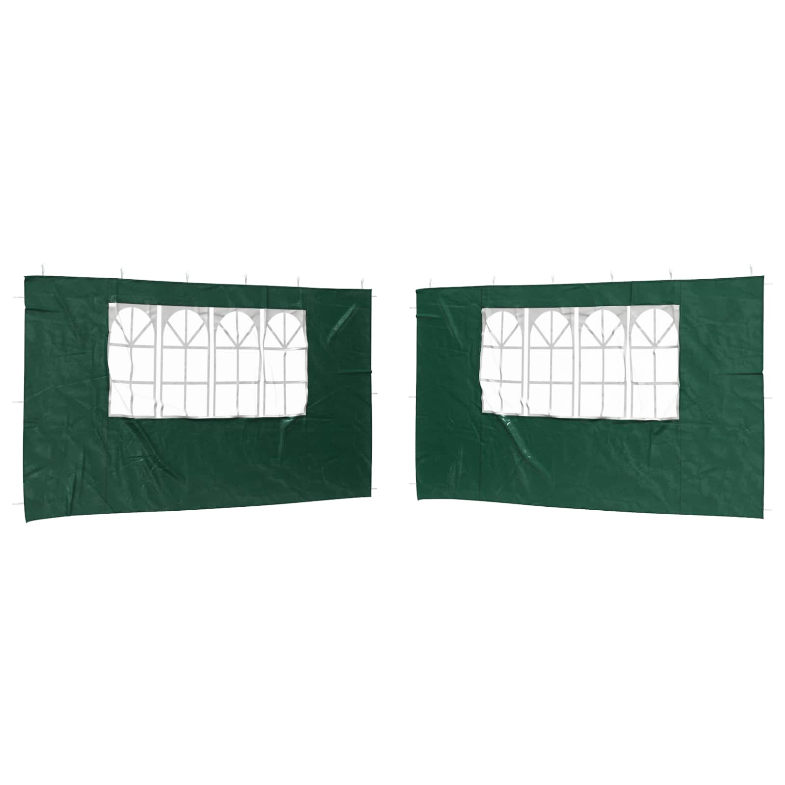 Party Tent Zijwand 2 st 400 x 195 cm Groen PE en staal