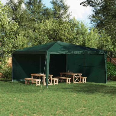 Party Tent Zijwand 2 st 400 x 195 cm Groen PE en staal