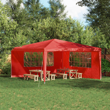 Party Tent Zijwand 2 st 400 x 195 cm Rood PE en staal