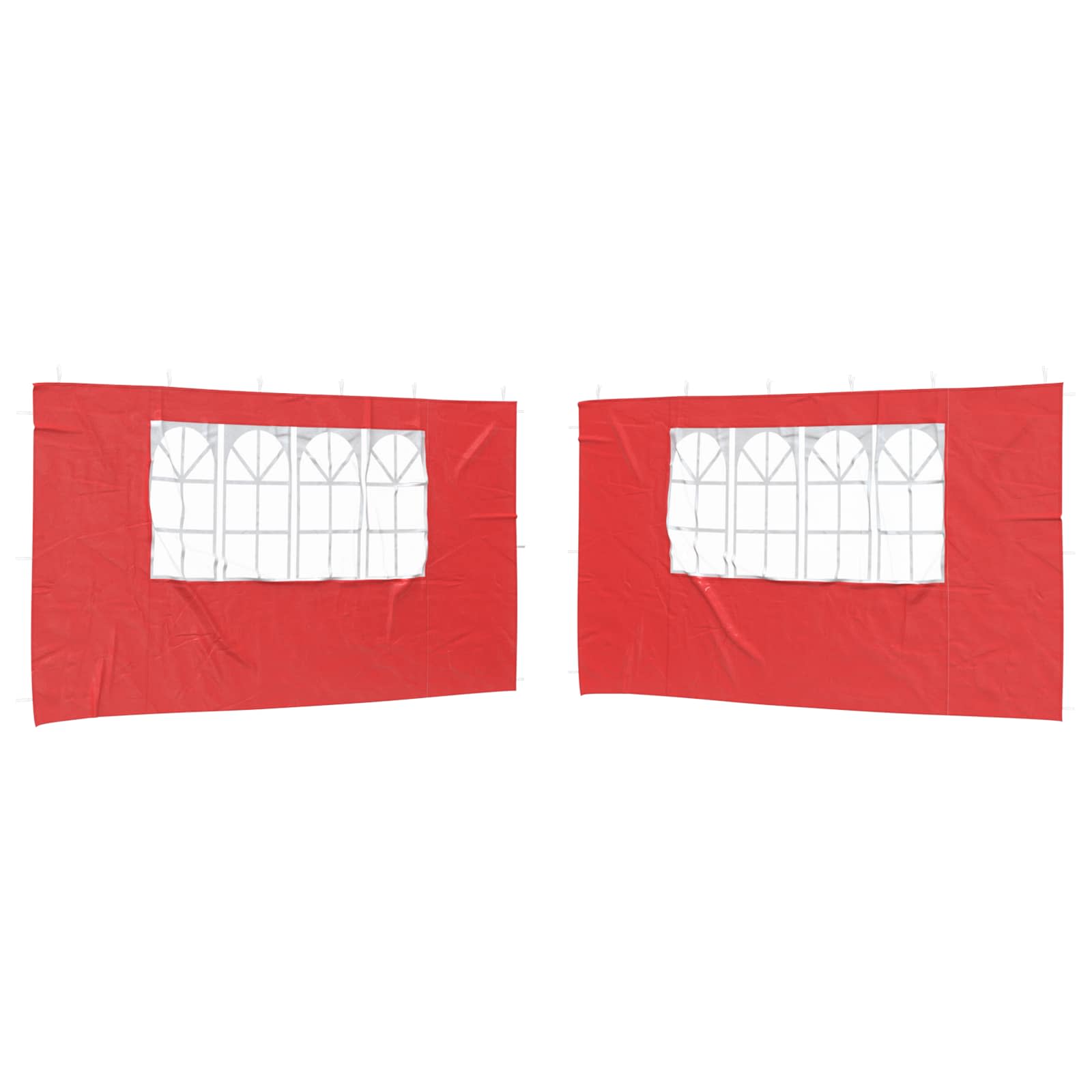 Party Tent Zijwand 2 st 400 x 195 cm Rood PE en staal