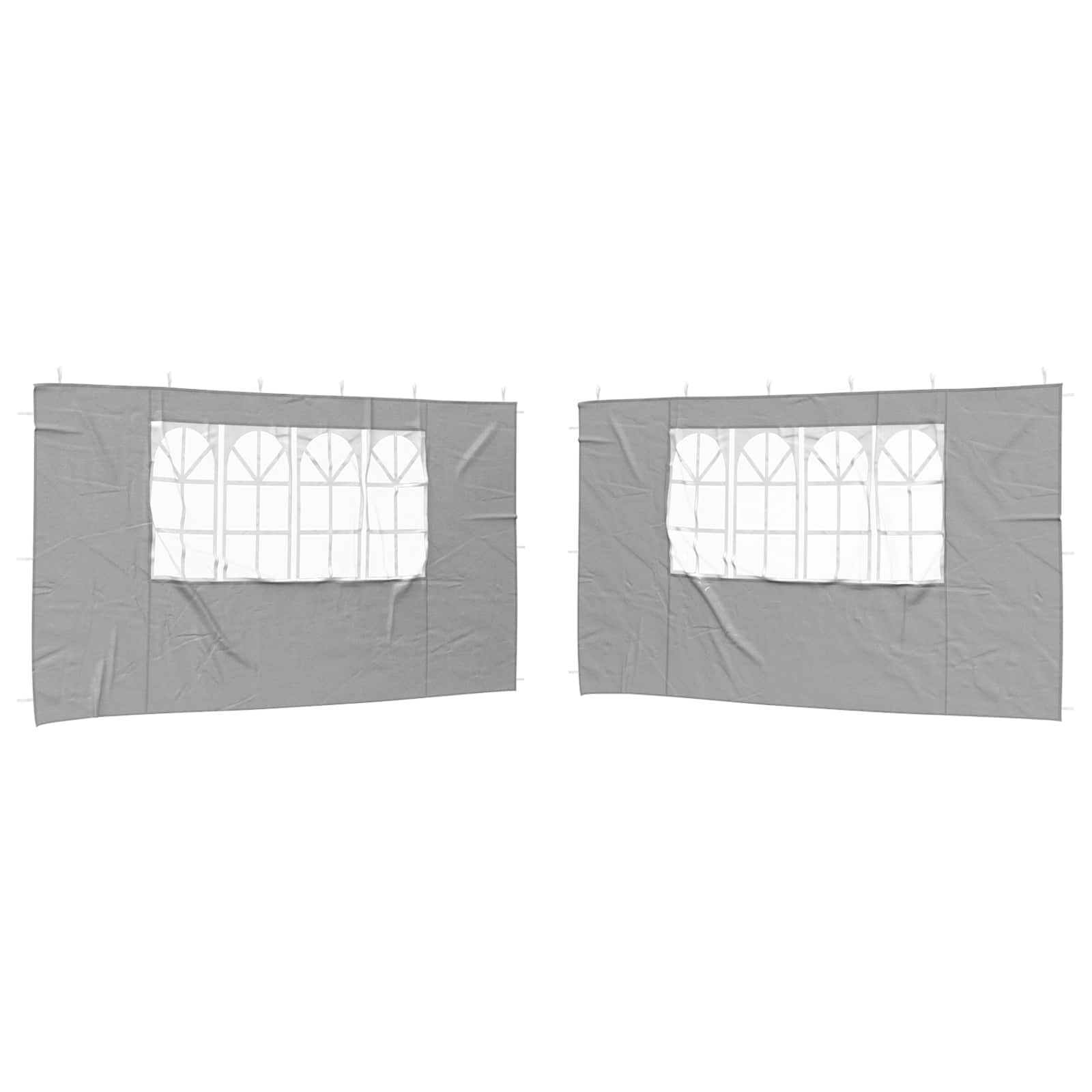 Party Tent Zijwand 2 st 400 x 195 cm Lichtgrijs PE en staal