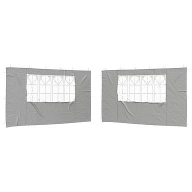 Party Tent Zijwand 2 st 400 x 195 cm Lichtgrijs PE en staal