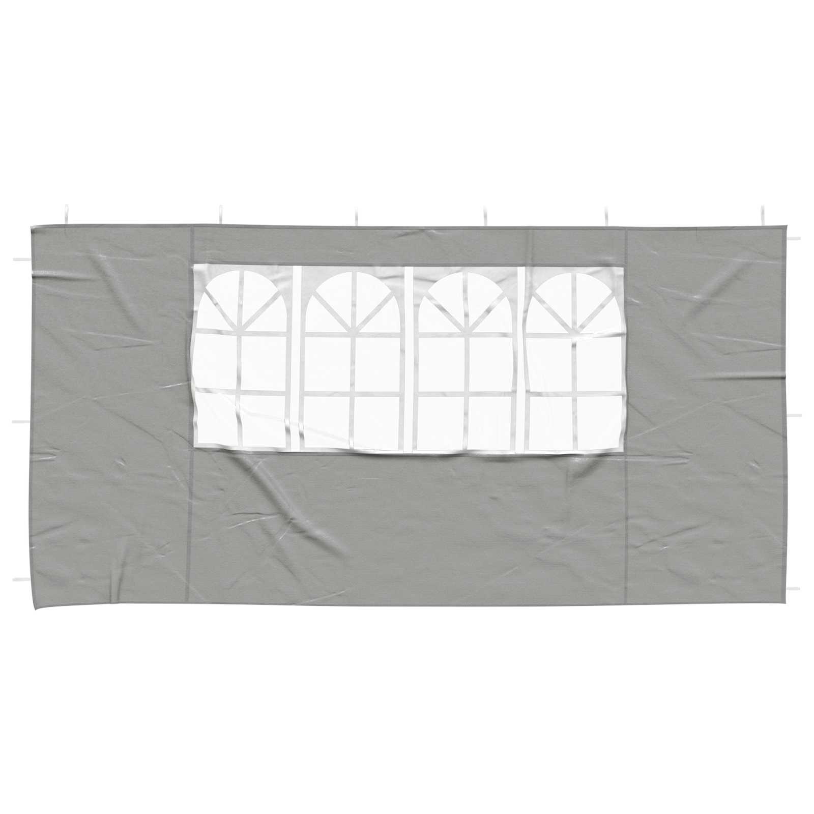 Party Tent Zijwand 2 st 400 x 195 cm Lichtgrijs PE en staal