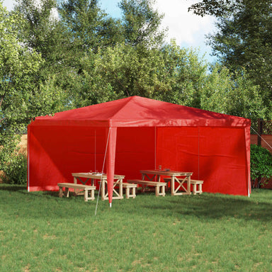 Party Tent Zijwand 2 st 400 x 195 cm Rood PE en staal
