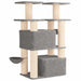 Kattenboom met sisal krabpalen 2 st Lichtgrijs 147 cm