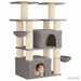 Kattenboom met sisal krabpalen 2 st Lichtgrijs 147 cm