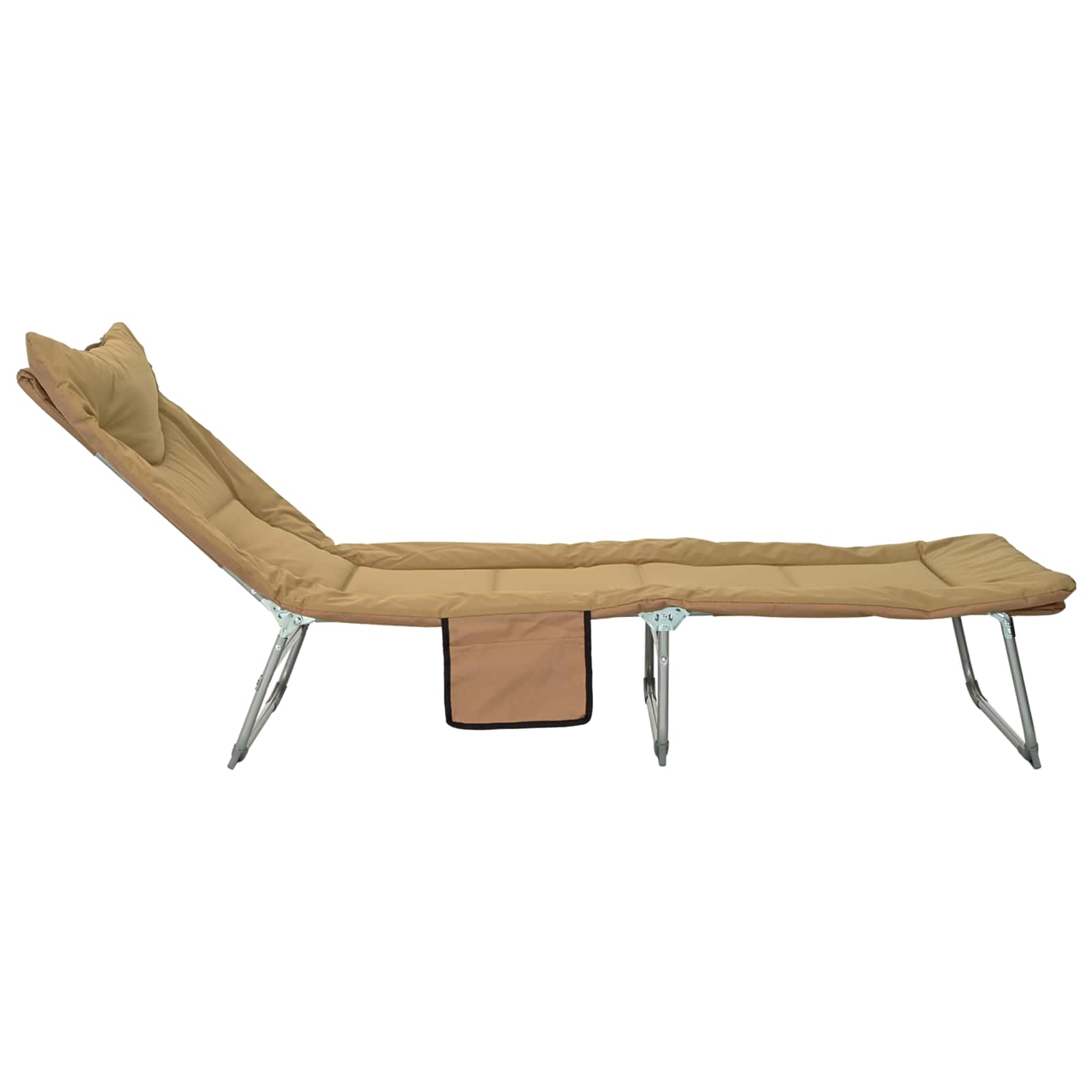 Opvouwbare zonnebed met kussen Beige