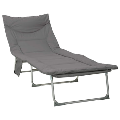 Opvouwbare zonnebed met kussen Antracietkleurig