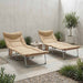 Opvouwbare zonnebed met kussen 2 st Beige