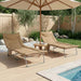 Opvouwbare zonnebed met kussen 2 st Beige