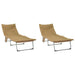 Opvouwbare zonnebed met kussen 2 st Beige