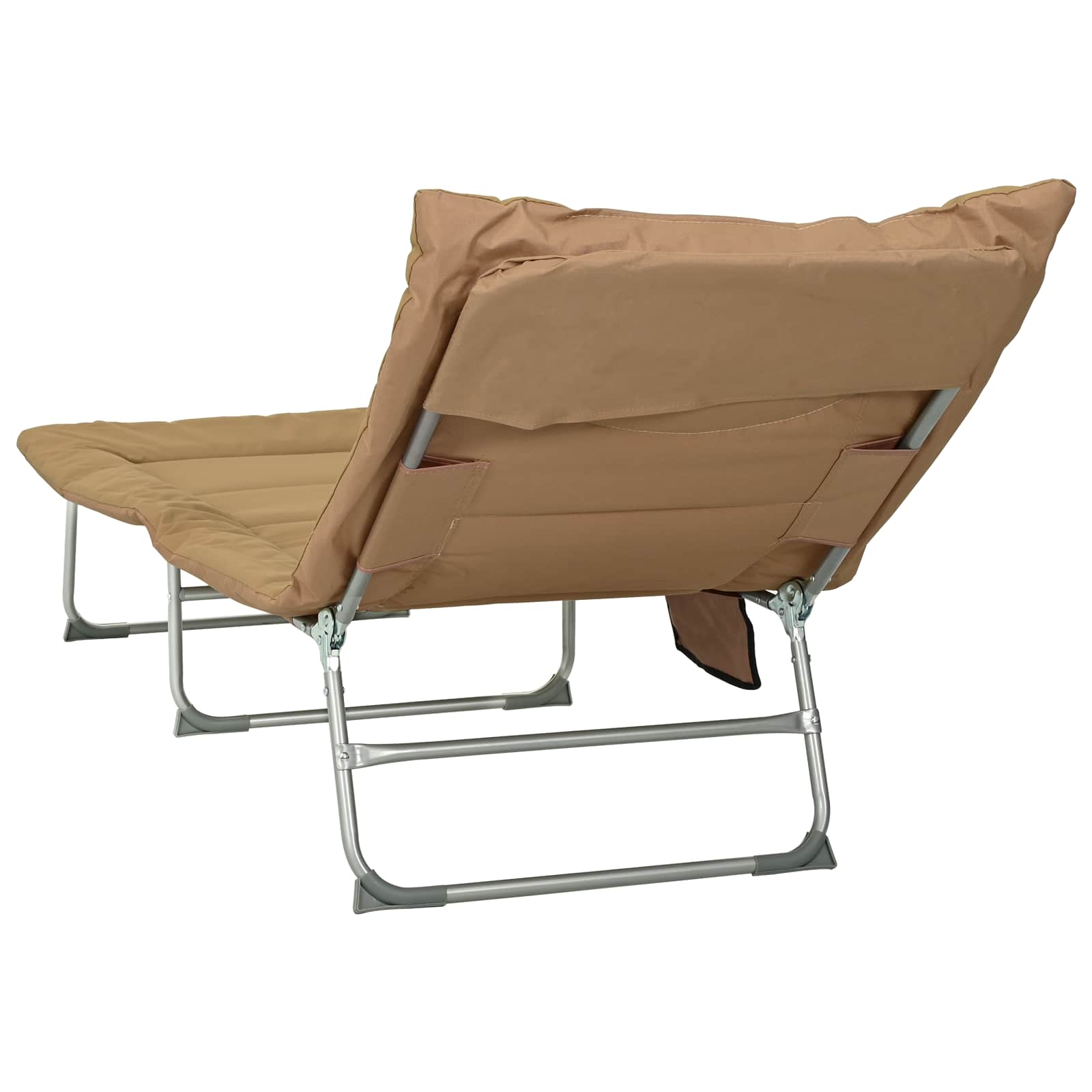 Opvouwbare zonnebed met kussen 2 st Beige