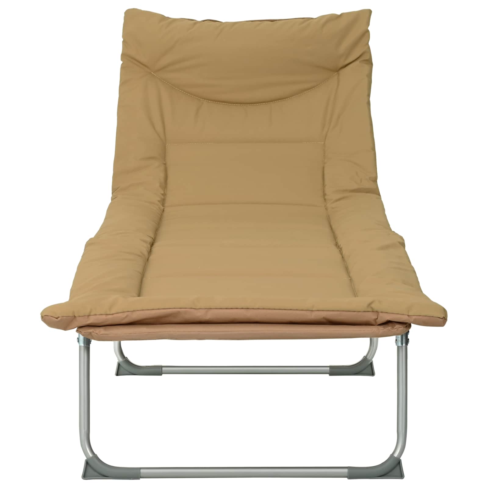 Opvouwbare zonnebed met kussen 2 st Beige