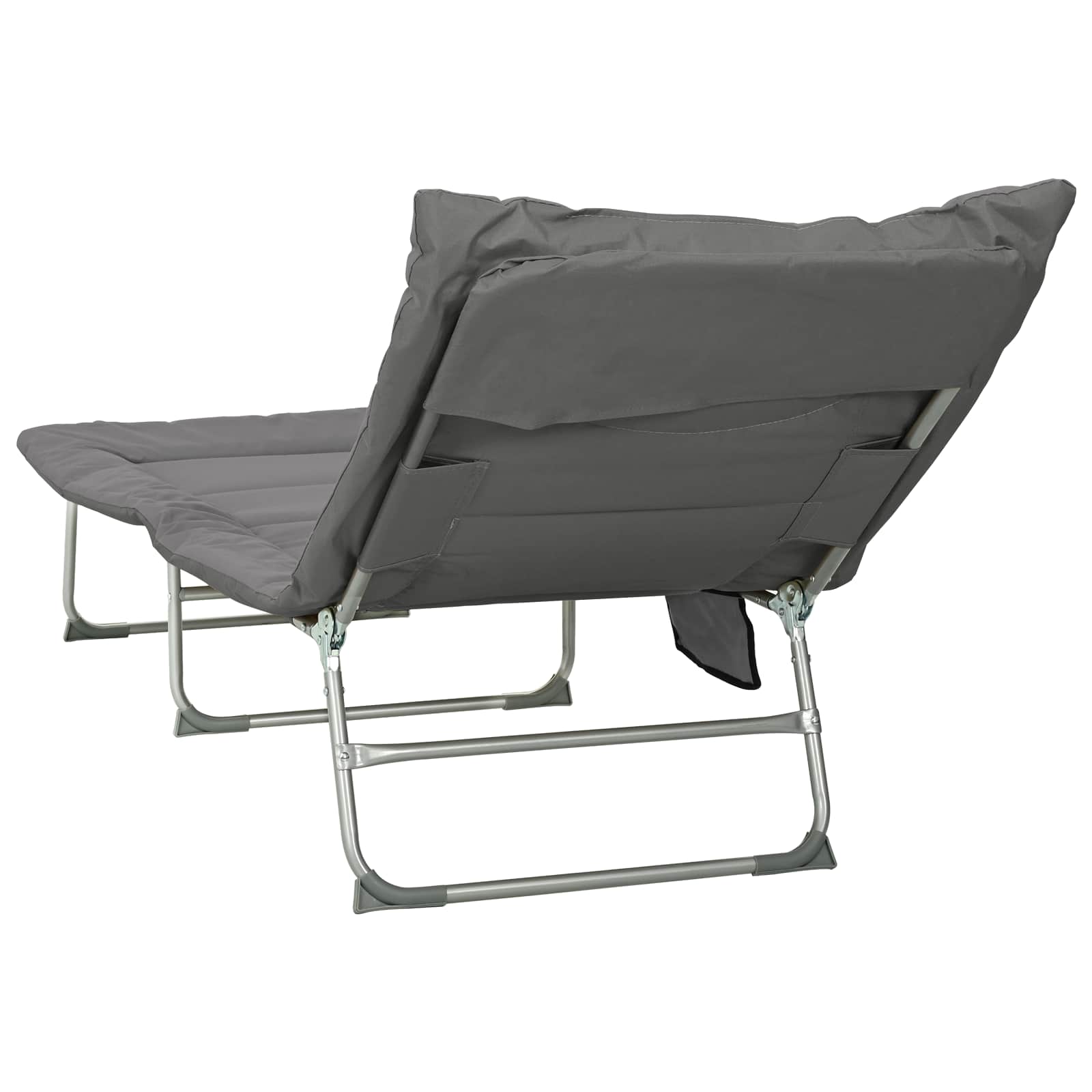 Opvouwbare zonnebed met kussen 2 st Antracietkleurig