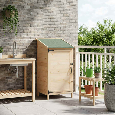 Tuinschuur met dak Naturel 59 x 56 x 113,5 cm Massief Vurenhout