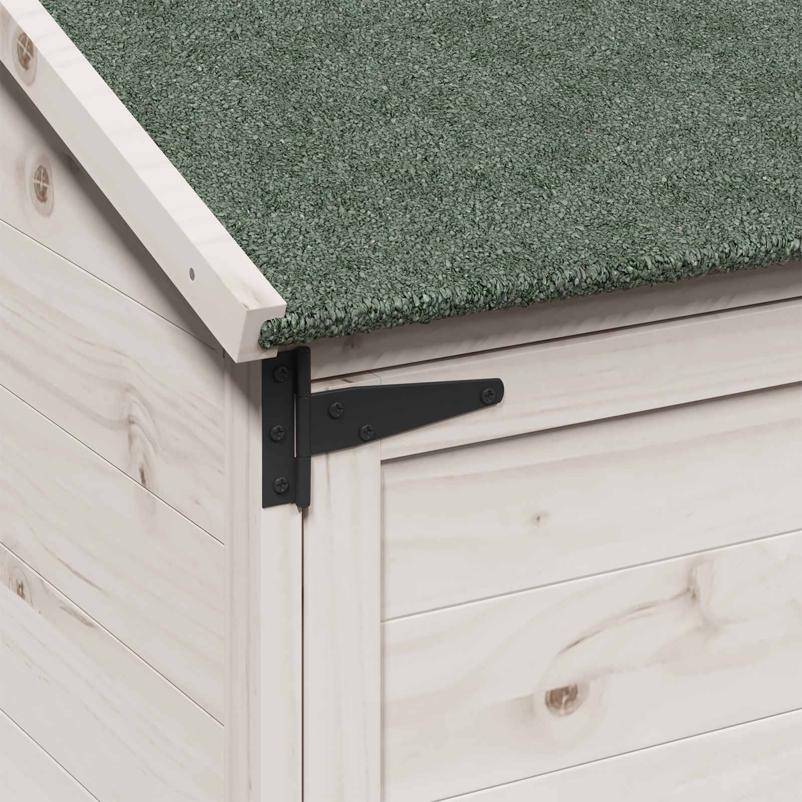 Tuinschuur met dak Wit 59 x 56 x 113,5 cm Massief Vurenhout
