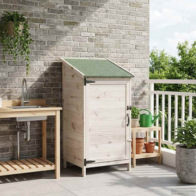 Tuinschuur met dak Wit 59 x 56 x 113,5 cm Massief Vurenhout