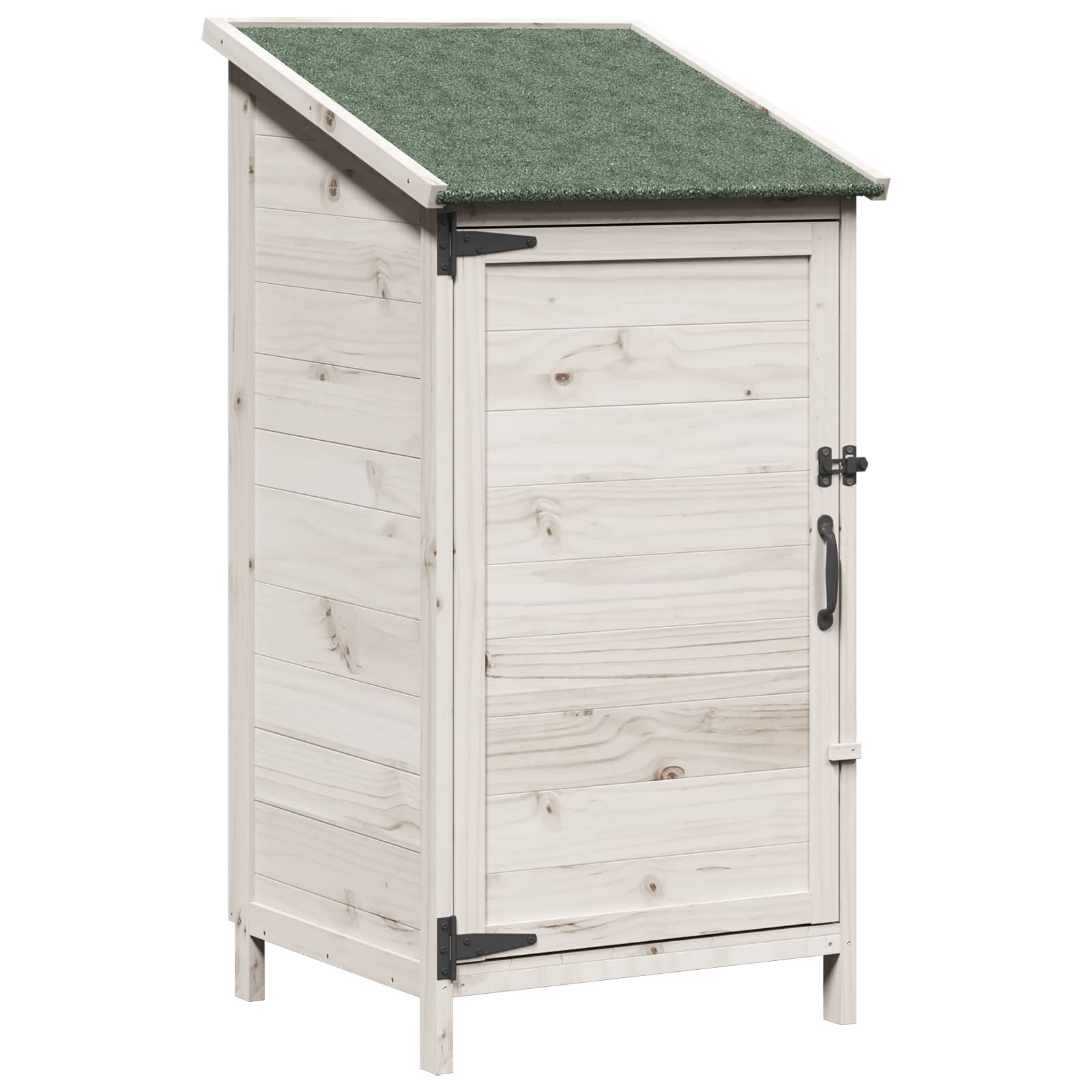 Tuinschuur met dak Wit 59 x 56 x 113,5 cm Massief Vurenhout
